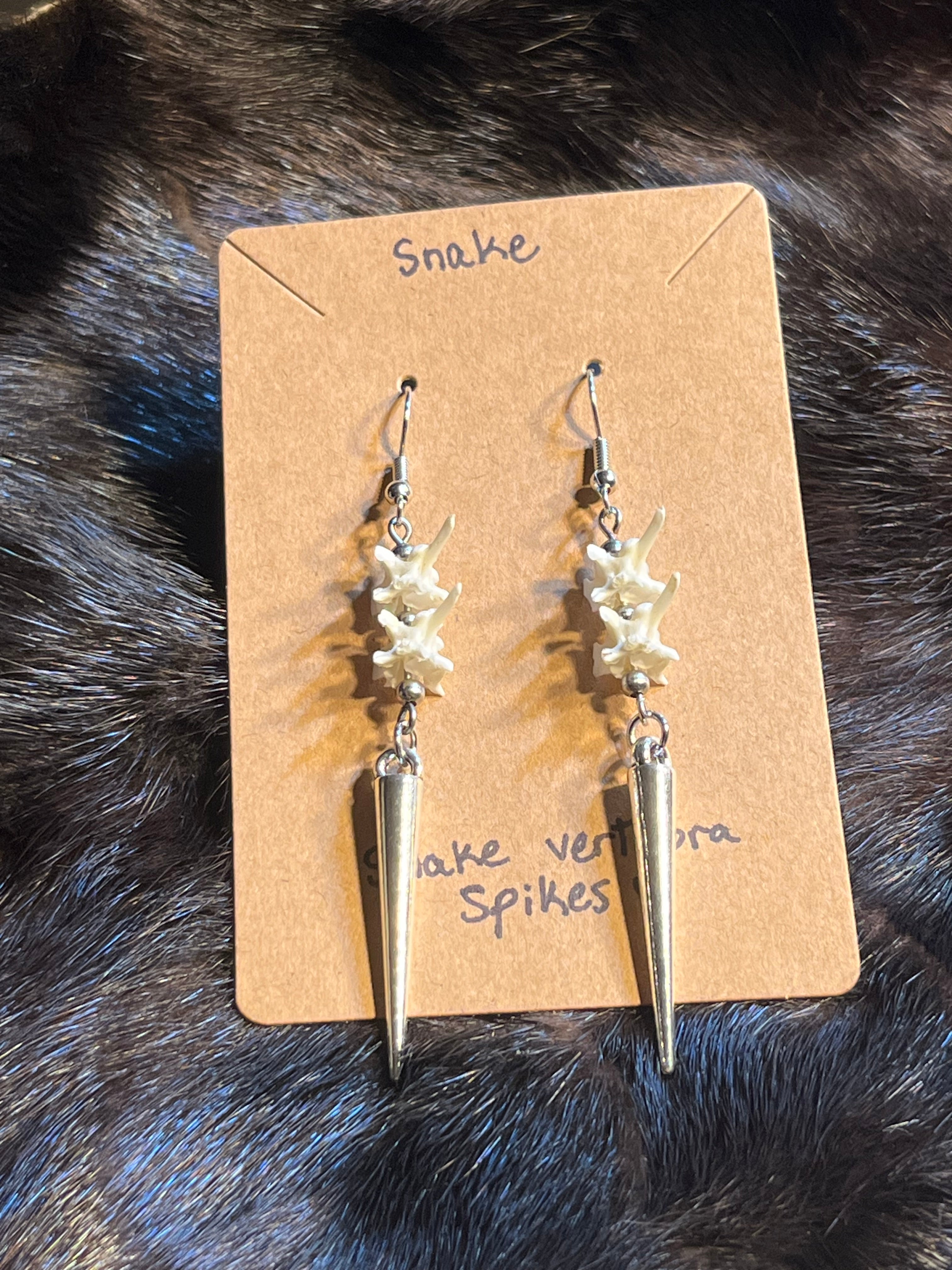 Snake Vertebra Spiked Earrings